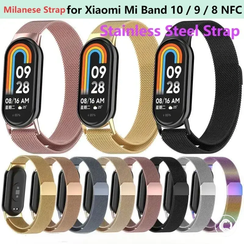 Magnetisches Milanese-Armband aus Edelstahl für Xiaomi Mi Band Modelle