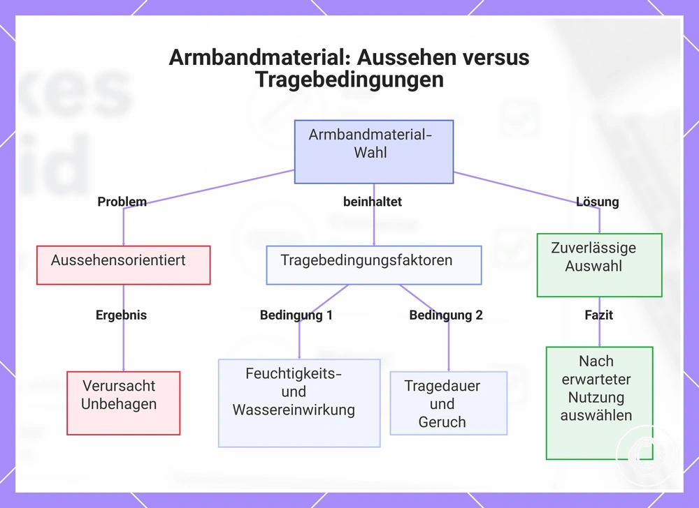 Armbandmaterial: Aussehen versus Tragebedingungen