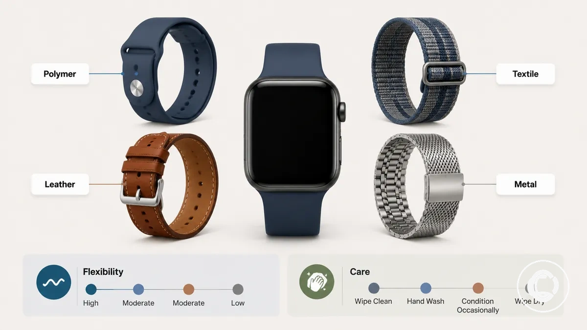 Materialfamilien für Smartwatch-Armbänder