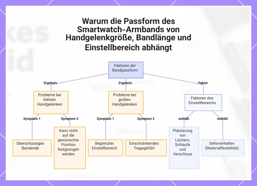 Warum die Passform des Smartwatch-Armbands von Handgelenkgröße, Bandlänge und Einstellbereich abhängt