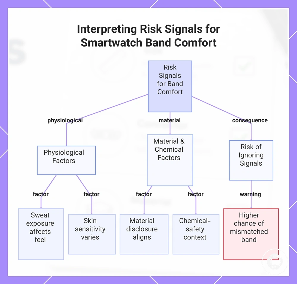 Interpreting Risk Signals for Smartwatch Band Comfort