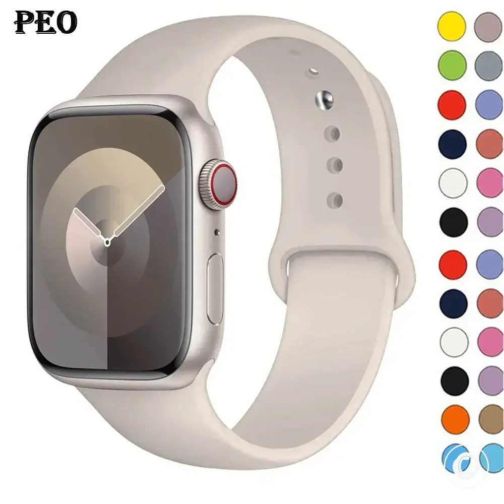 Banda deportiva de silicona para Apple Watch Series, SE y tamaños Ultra