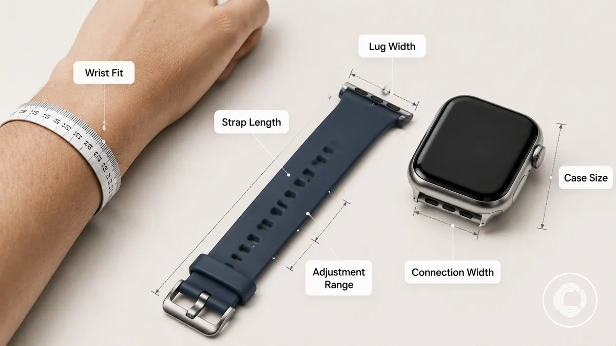 Factores clave de tamaño de correa para smartwatch, incluidos el ajuste a la muñeca, la longitud de la correa y el ancho de las asas