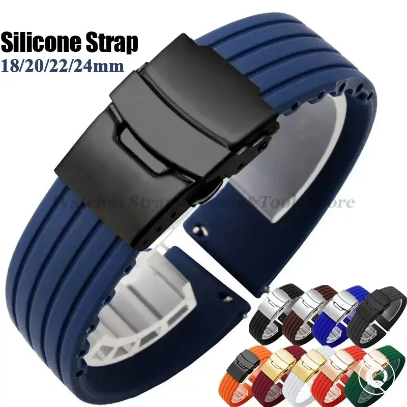 Pulseira de silicone com engate rápido para relógios Huawei, Seiko, Omega e Fossil