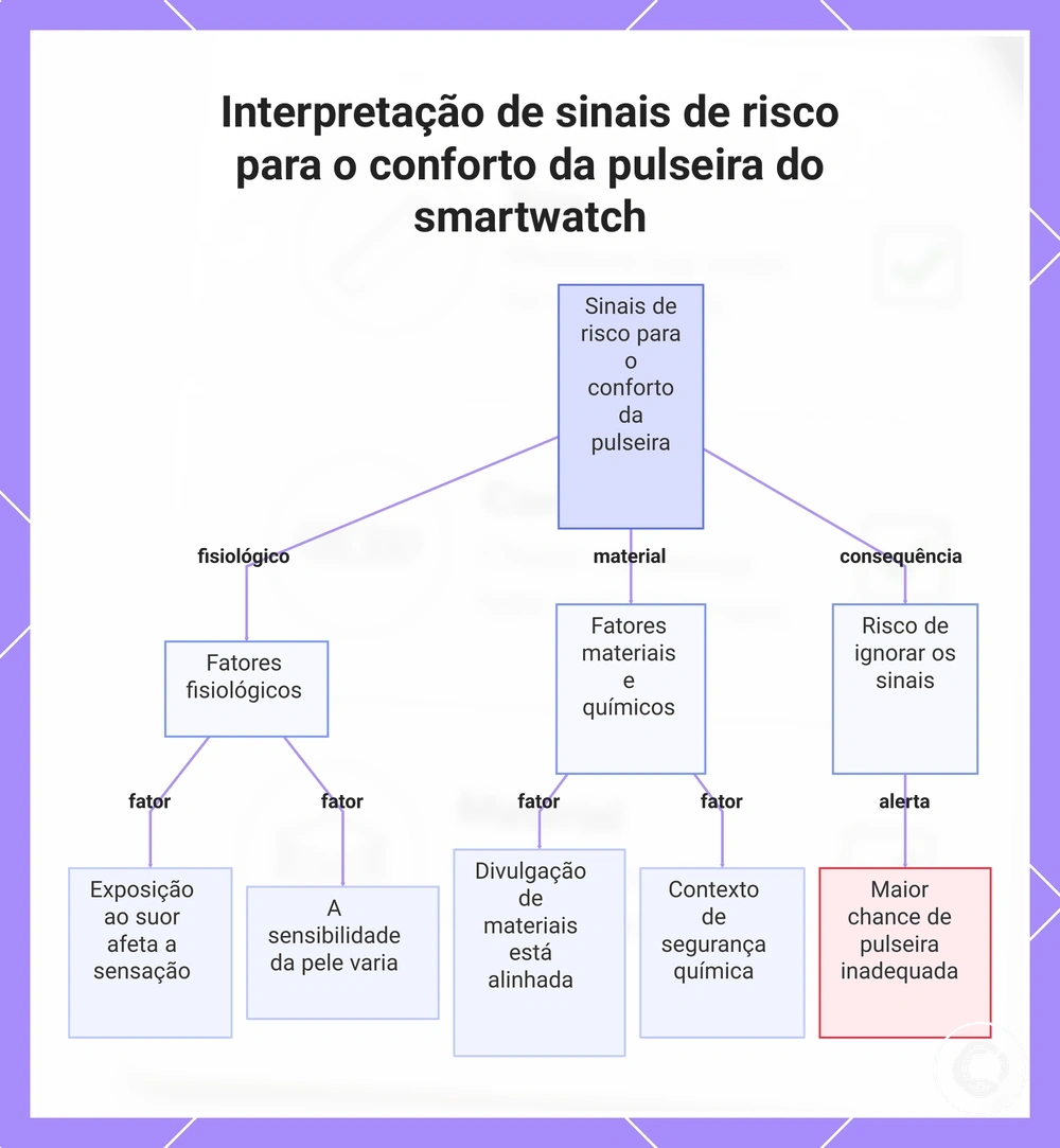 Interpretação de sinais de risco para o conforto da pulseira do smartwatch